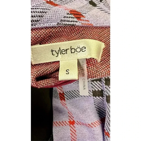 Tyler Boe Millie Women's Purple Jacquard Highland Plaid Mock Neck Dress Small - Picture 4 of 11